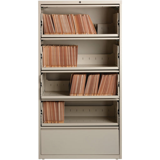 Lorell Receding Lateral File with Roll Out Shelves - 5-Drawer