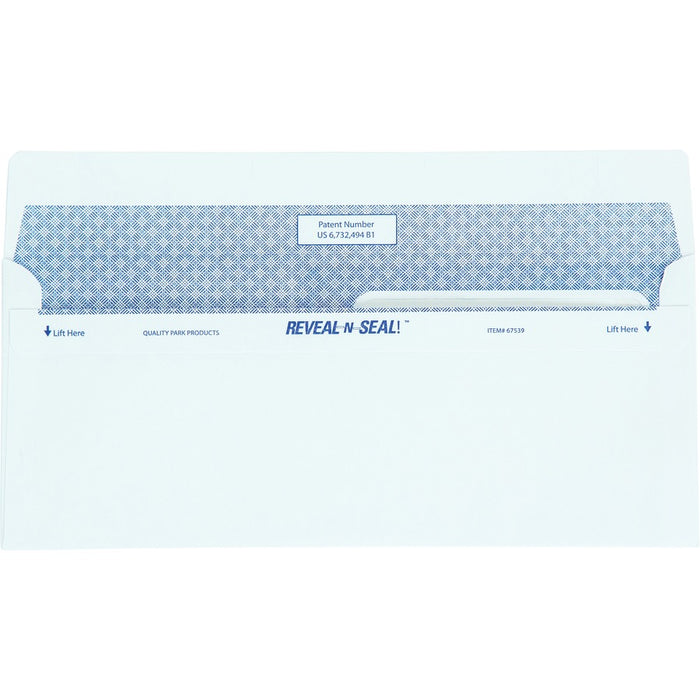 Quality Park No. 8 5/8 Double-Window Security Envelopes with Reveal-N-Seal® Self-Seal Closure