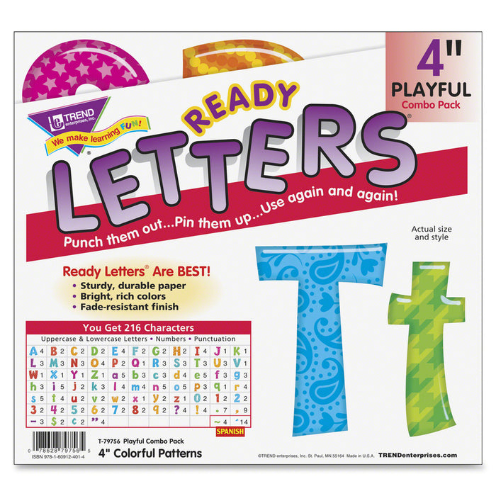 Trend Colorful Patterns 4-inch Ready Letters