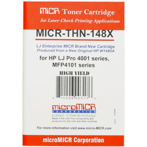 microMICR MICR High Yield Laser Toner Cartridge - Alternative for HP 148X, 148A (W1480A) - Black - 1 Each