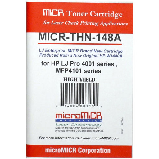 microMICR MICR Standard Yield Laser Toner Cartridge - Alternative for HP 148A, 148X (W1480A) - Black - 1 Each