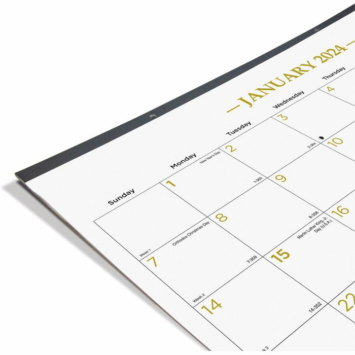 Blueline Classic Gold Monthly Desk Pad Calendar