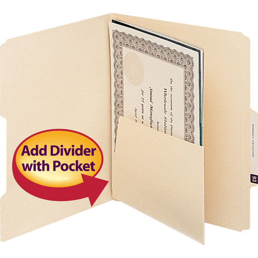 Smead Self-Adhesive Folder Dividers with Pockets