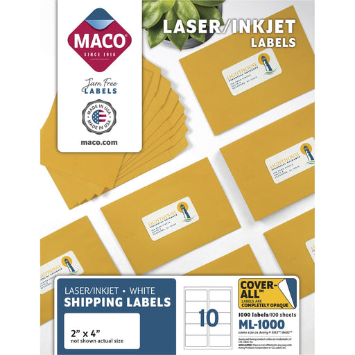 MACO White Laser/Ink Jet Shipping Label