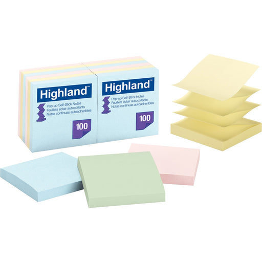 Highland Self-sticking Pastel Pop-up Notepads
