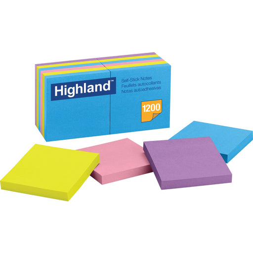 Highland Self-Sticking Notepads - Bright Colors