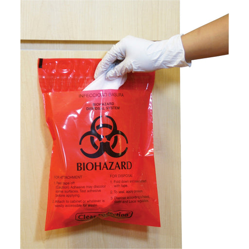 CareTek Stick-On Biohazard Infectious Waste Bags