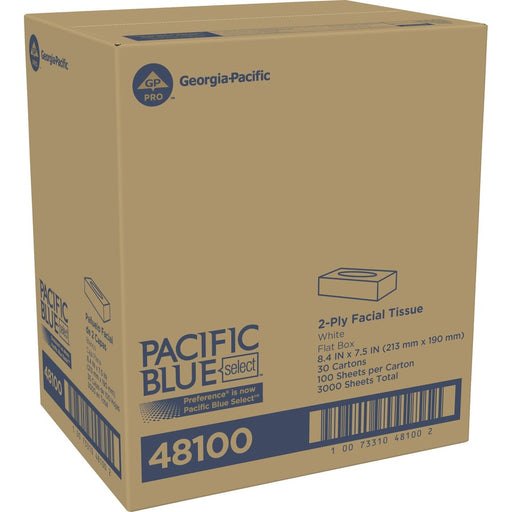 Pacific Blue Select Facial Tissue by GP Pro - Flat Box