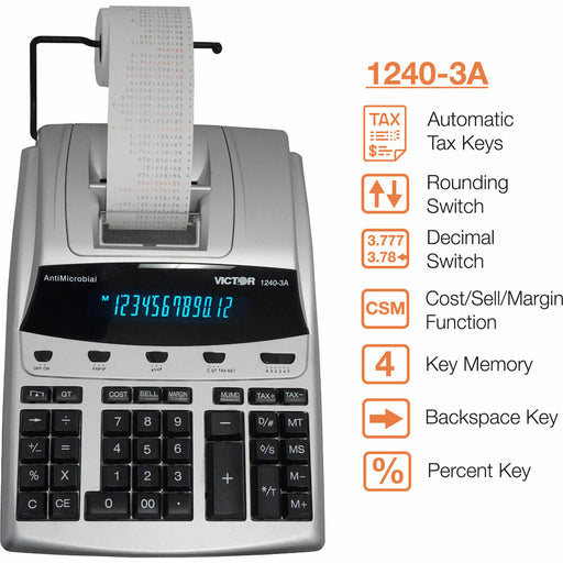 Victor 1240-3A 12 Digit Heavy Duty Commercial Printing Calculator