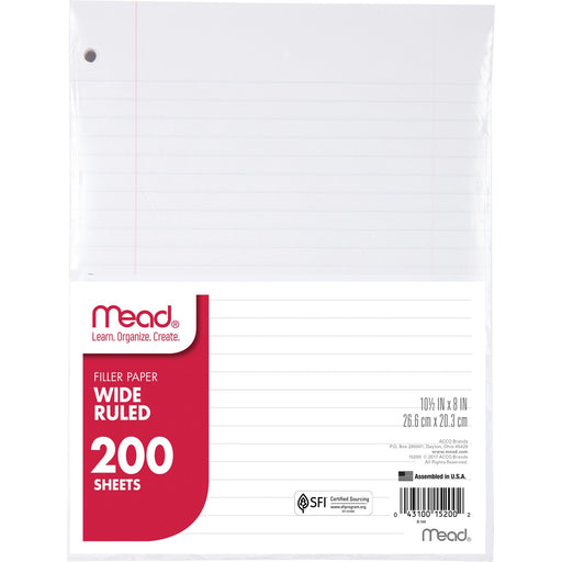 Mead 3-Hole Punched Wide-ruled Filler Paper
