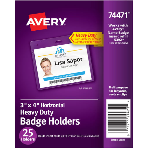 Avery® Heavy-Duty Secure Top Clear Badge Holders
