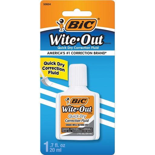 BIC Quick Dry Correction Fluid, White, 1 Pack