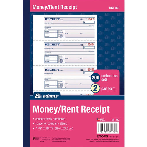 Adams Money/Rent Receipt Book