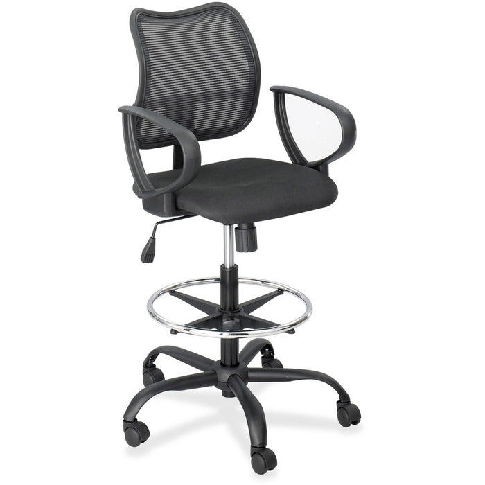 Safco Vue Extended Height Mesh Chair - Black Polyester Seat - Nylon Back - 5-star Base - Black - 1 Each