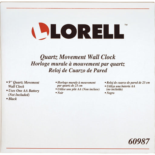 Lorell 9" Round Profile Wall Clock