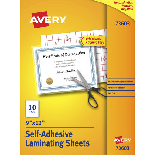 Avery® Self-Adhesive Laminating Sheets