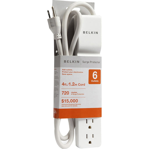 Belkin 6 Outlet Home/Office Surge Protector - Rotating Plug - 10 foot cord - White - 720 Joule