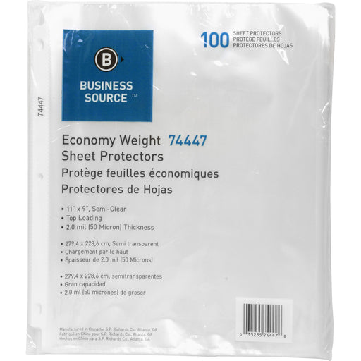 Business Source Economy Weight Sheet Protectors