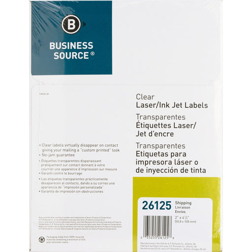 Business Source Clear Shipping Labels