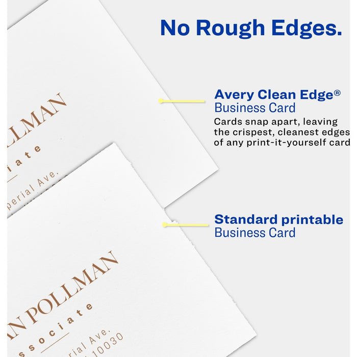 Avery® Clean Edge Business Cards, 2" x 3.5" , Glossy, 200 (08859)