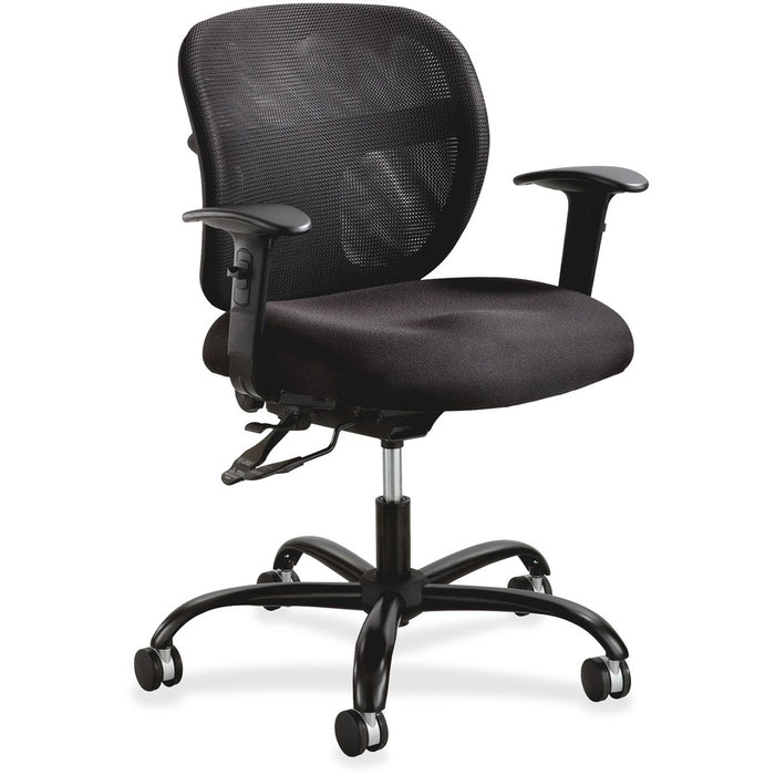 Safco Vue Intensive Use Mesh Task Chair - Polyester Seat - Nylon Back - 5-star Base - Black - 1 Each