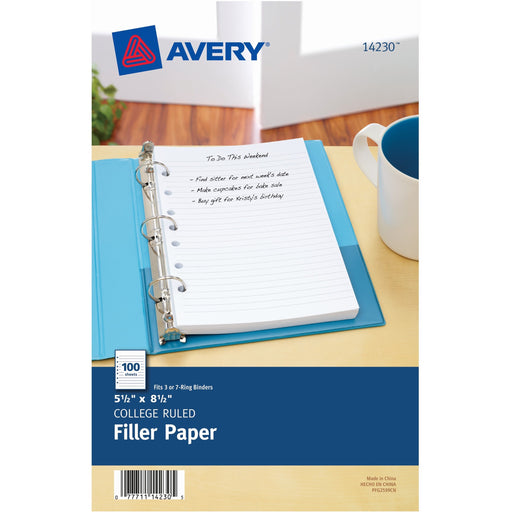 Avery® Filler paper for 3-Ring/7-Ring Mini Binders