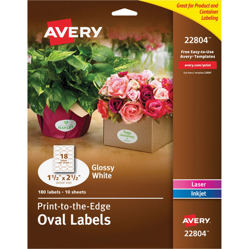 Avery® Glossy White Labels - Sure Feed Technology