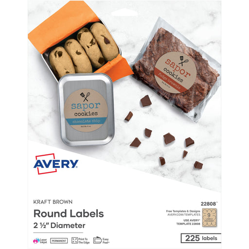 Avery® Print-To-The-Edge Kraft Brown Labels