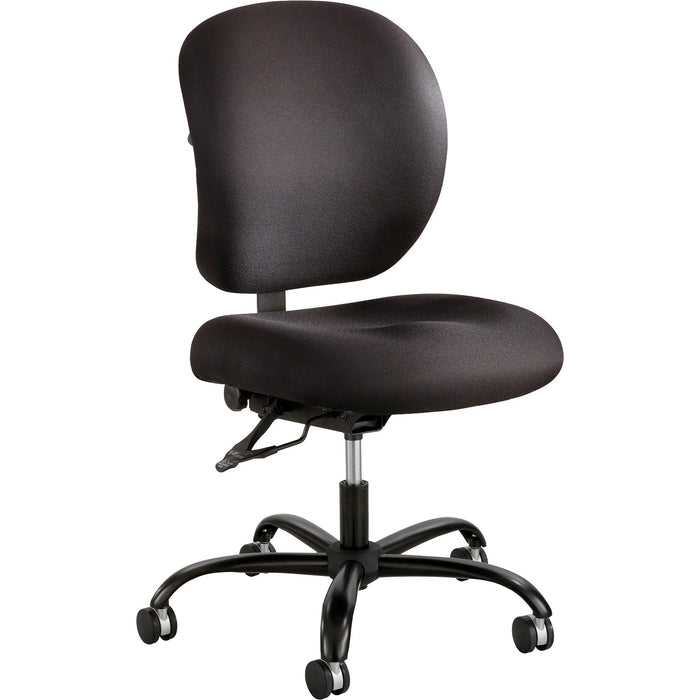 Safco Alday 24/7 Task Chair - Black Polyester Seat - Plastic Back - 5-star Base - Black - Nylon - 1 Each