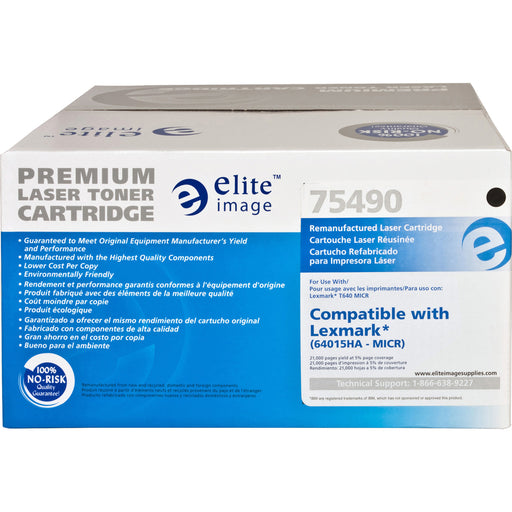 Elite Image Remanufactured MICR Toner Cartridge - Alternative for Lexmark (64015HA)