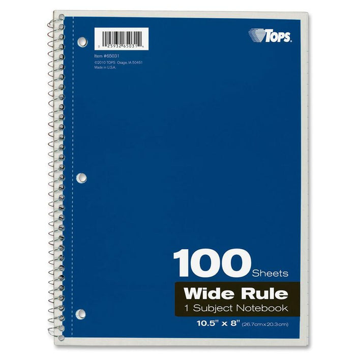TOPS Wide Rule 1-subject Spiral Notebook