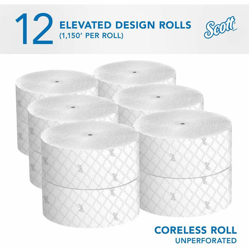 Scott Coreless High-Capacity Jumbo Roll Toilet Paper with Elevated Design