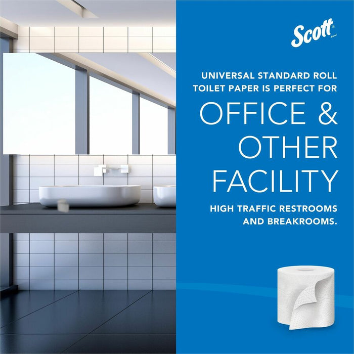 Scott Professional 100% Recycled Fiber Standard Roll Toilet Paper with Elevated Design