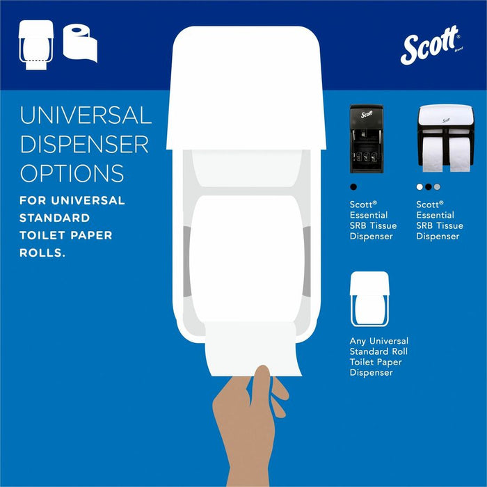 Scott Professional 100% Recycled Fiber Standard Roll Toilet Paper with Elevated Design