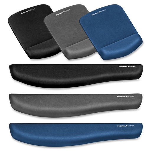 Fellowes PlushTouch™ Mouse Pad Wrist Rest with Microban® - Blue