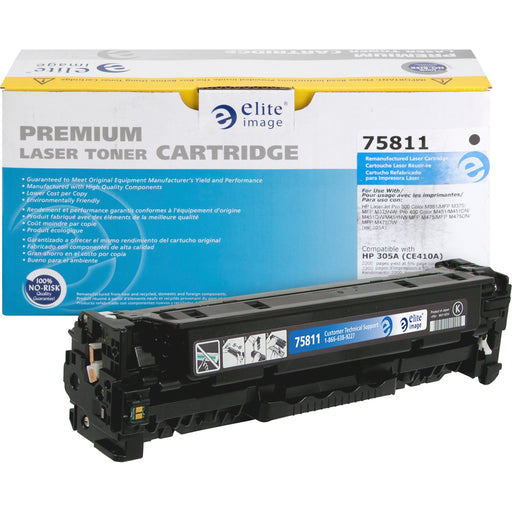 Elite Image Remanufactured Laser Toner Cartridge - Alternative for HP 305A (CE410A) - Black - 1 Each