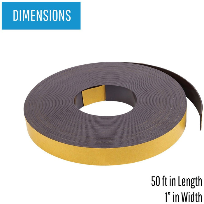 MasterVision 1"x50' Adhesive Magnetic Tape