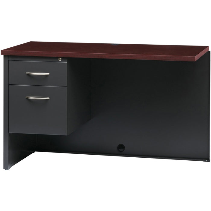 Lorell Mahogany Laminate/Charcoal Modular Desk Series - 2-Drawer