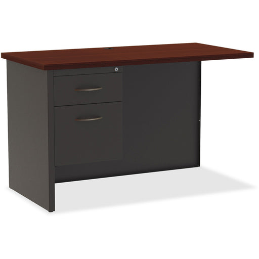 Lorell Mahogany Laminate/Charcoal Modular Desk Series - 2-Drawer