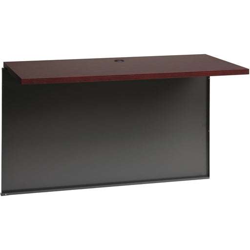 Lorell Mahogany Laminate/Charcoal Modular Desk Series