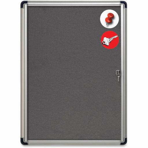 MasterVision Magnetic Gray Fabric Enclosed Board