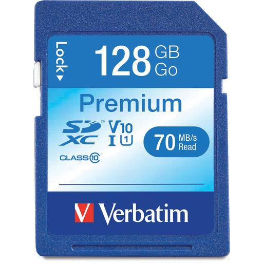 Verbatim 128GB Premium SDXC Memory Card, UHS-I Class 10