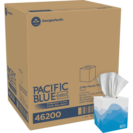 Pacific Blue Select Facial Tissue by GP Pro - Cube Box