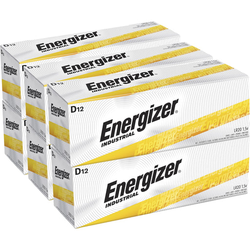 Energizer Industrial Alkaline D Battery Boxes of 12