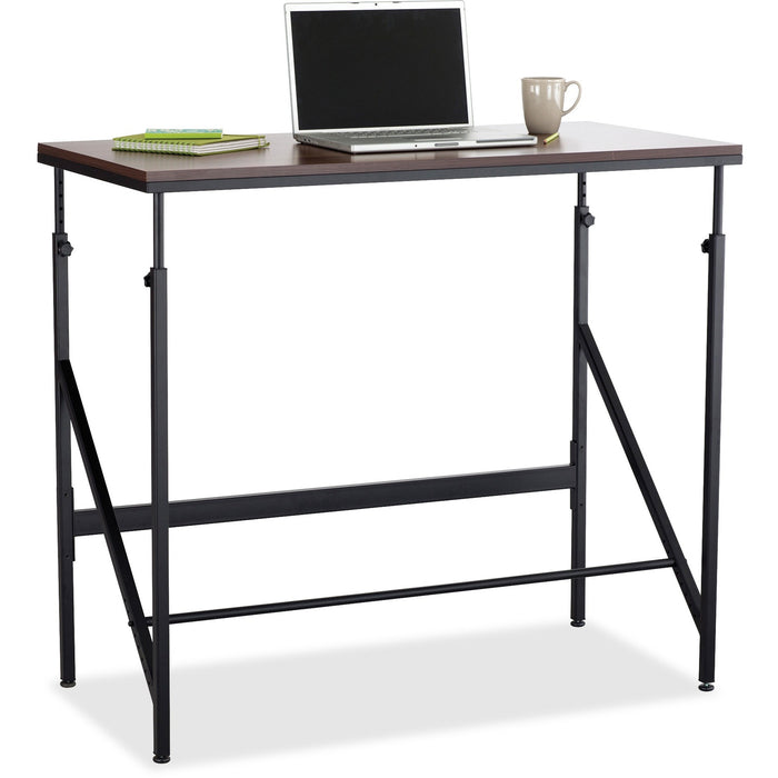 Safco Tabletop Standing-Height Desk - Melamine Rectangle, Walnut Top - Powder Coated Base - 48 Top Width x 24 Top Depth - 50 - Assembly Required - Black