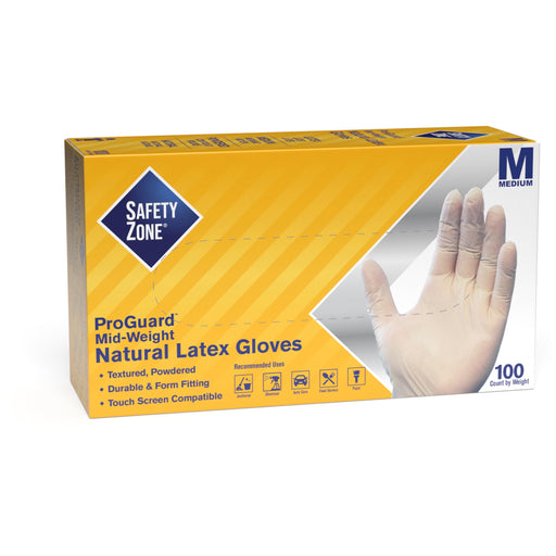 Safety Zone Powdered Natural Latex Gloves
