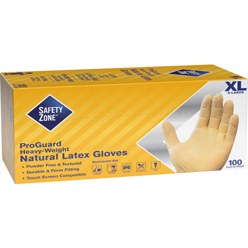 Safety Zone Powder Free Natural Latex Gloves