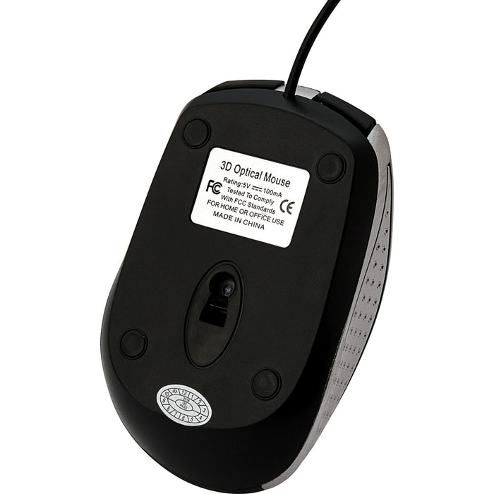 Verbatim Corded Notebook Optical Mouse - Silver
