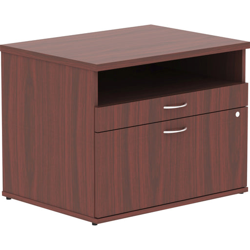 Lorell Relevance Series Mahogany Laminate Office Furniture Credenza - 2-Drawer