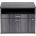 Lorell Relevance Series Charcoal Laminate Office Furniture Credenza - 2-Drawer